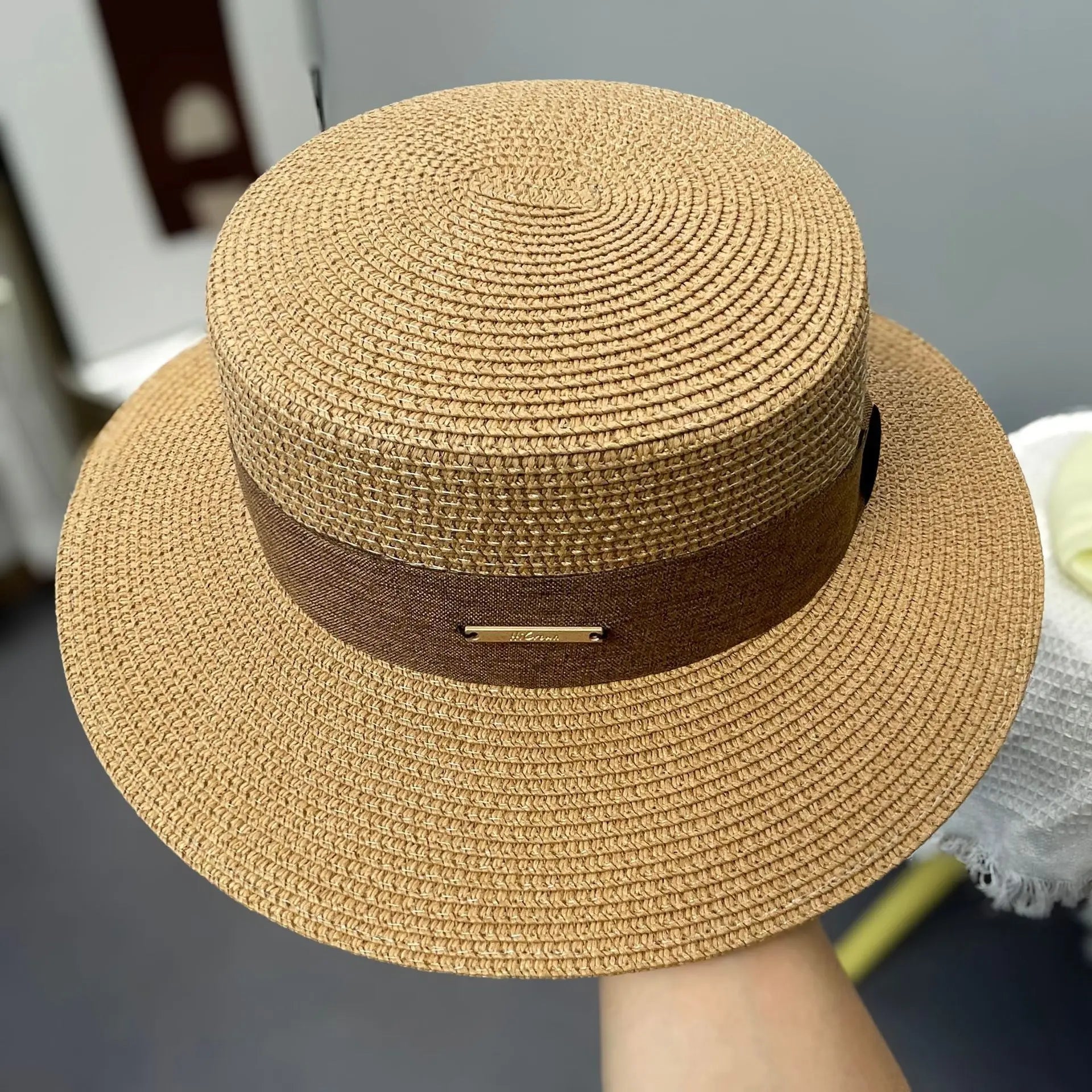 Ulvly Luxury Flared Straw Sun Hat