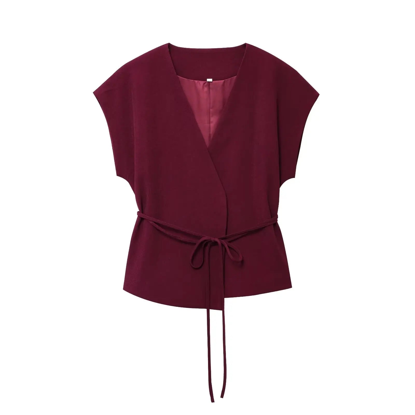 Ulvly Sleeveless Belted Suit Set