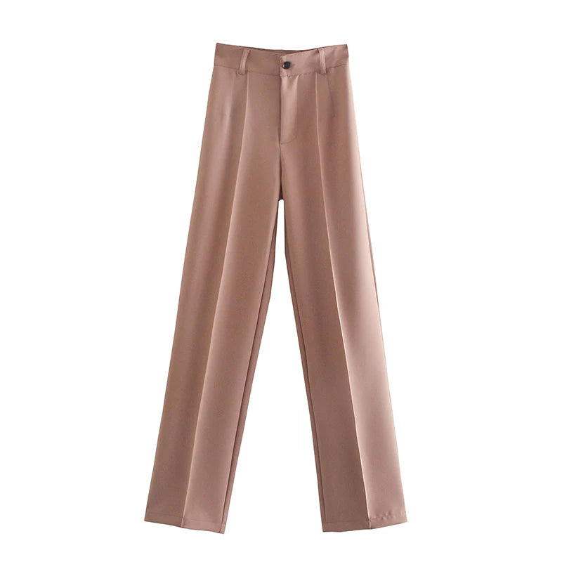 Ulvly High-Waist Straight Trousers