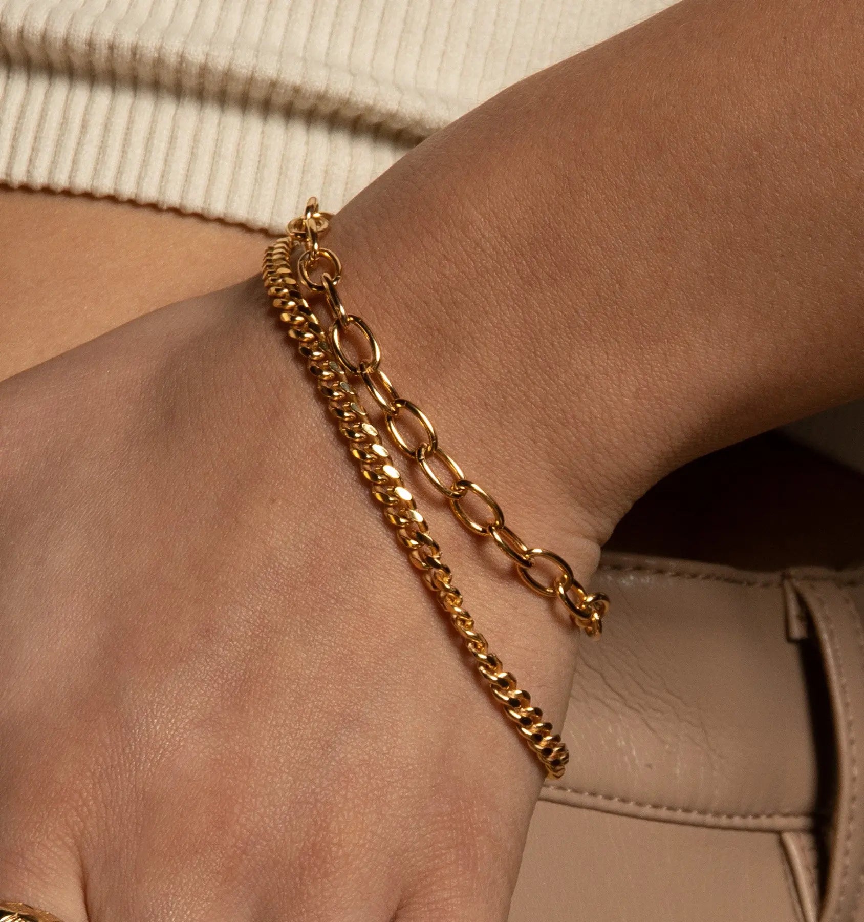 Ulvly Stainless Steel Link Chain Bracelet – Waterproof and Fade-Resistant