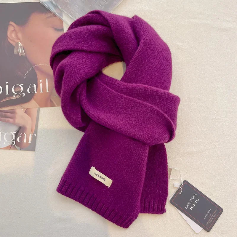 Ulvly 100% Wool Knit Scarf