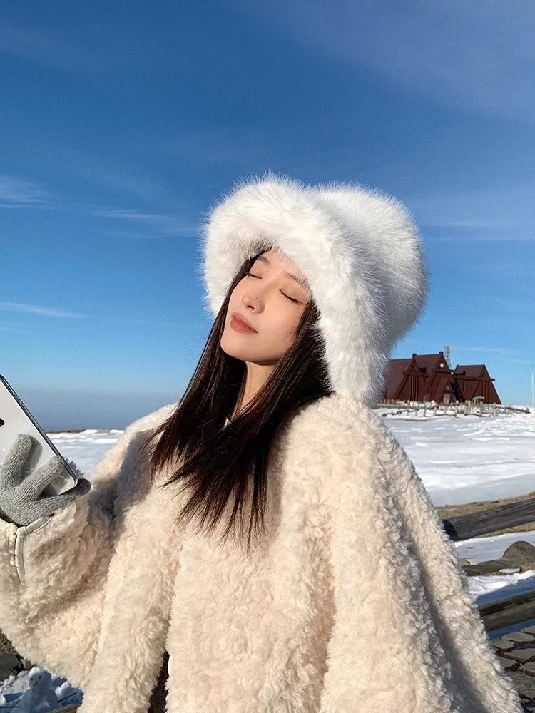 Ulvly Fluffy Faux Fur Bucket Hat