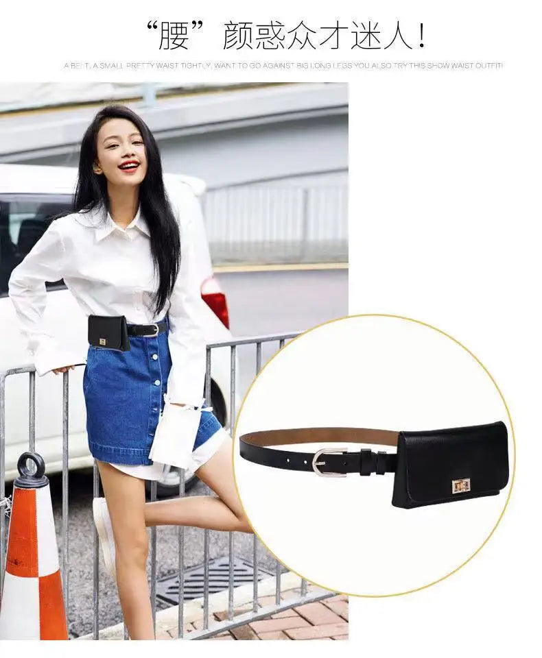 Ulvly Leather Belt with Mini Phone Bag