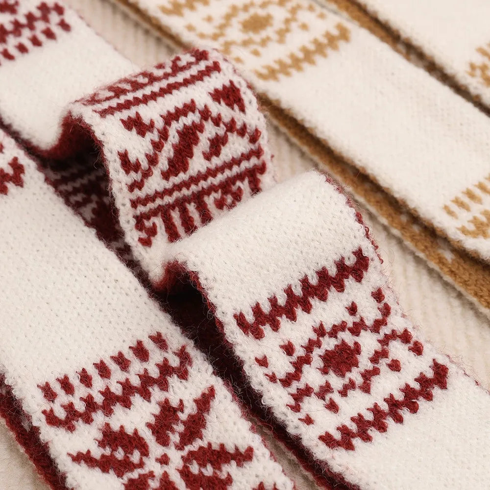 Ulvly Striped Plush Knit Scarf