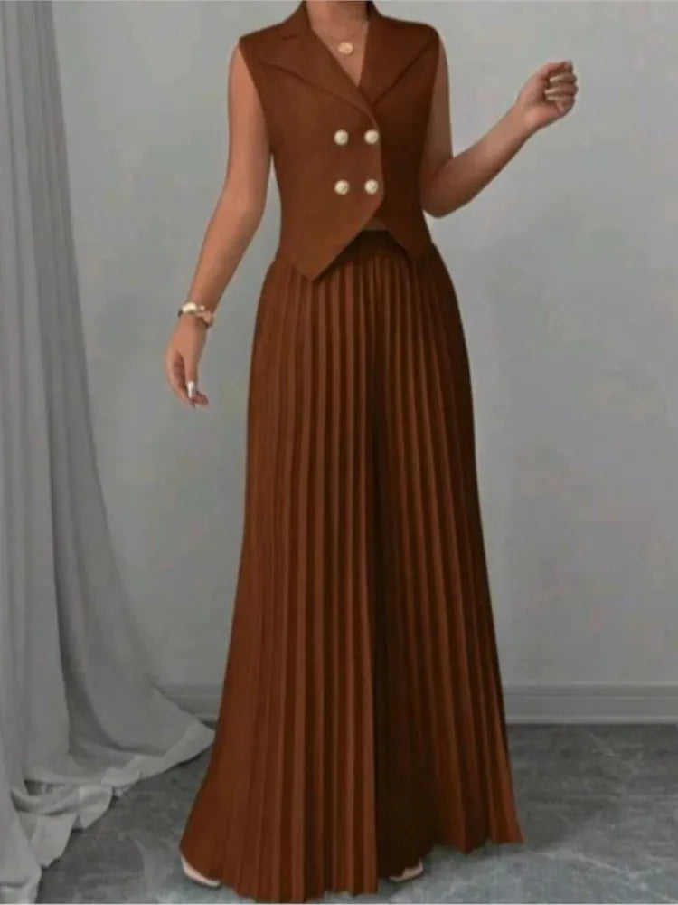 Ulvly Vest &amp; Wide-Leg Trousers Set