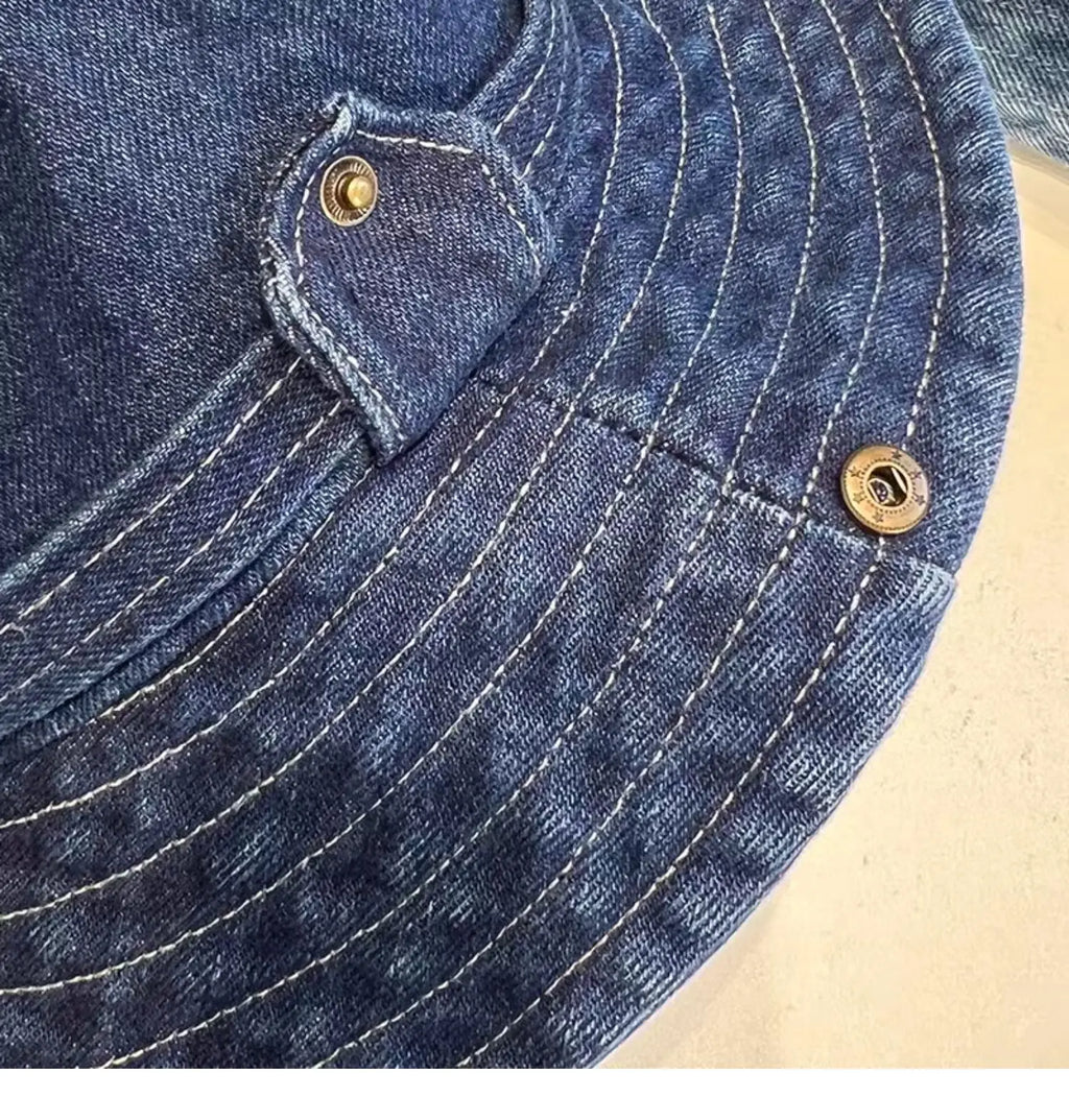 Ulvly Vintage Washed Denim Bucket Hat
