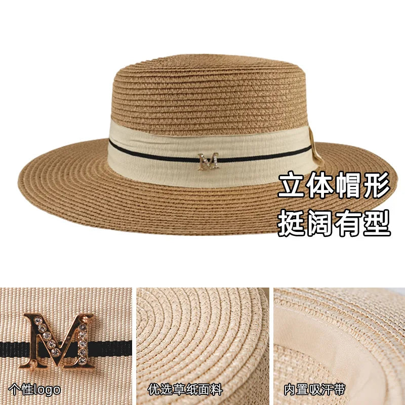 Ulvly Luxury Flared Straw Sun Hat