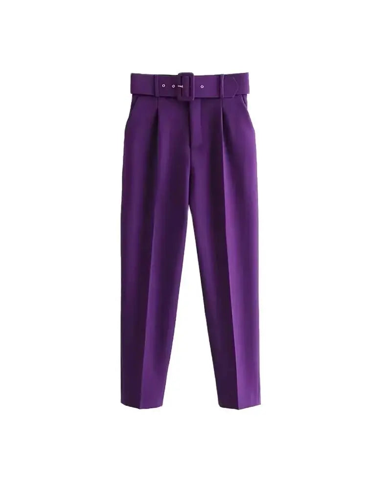 Ulvly High-Waist Belted Trousers