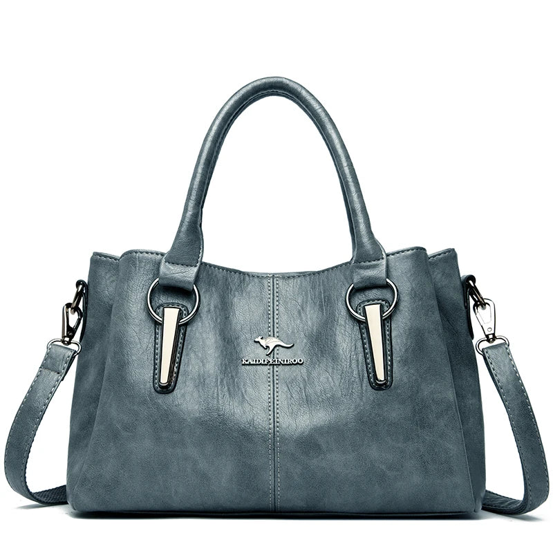 Ulvly 3-Layer Soft PU Leather Crossbody Bag