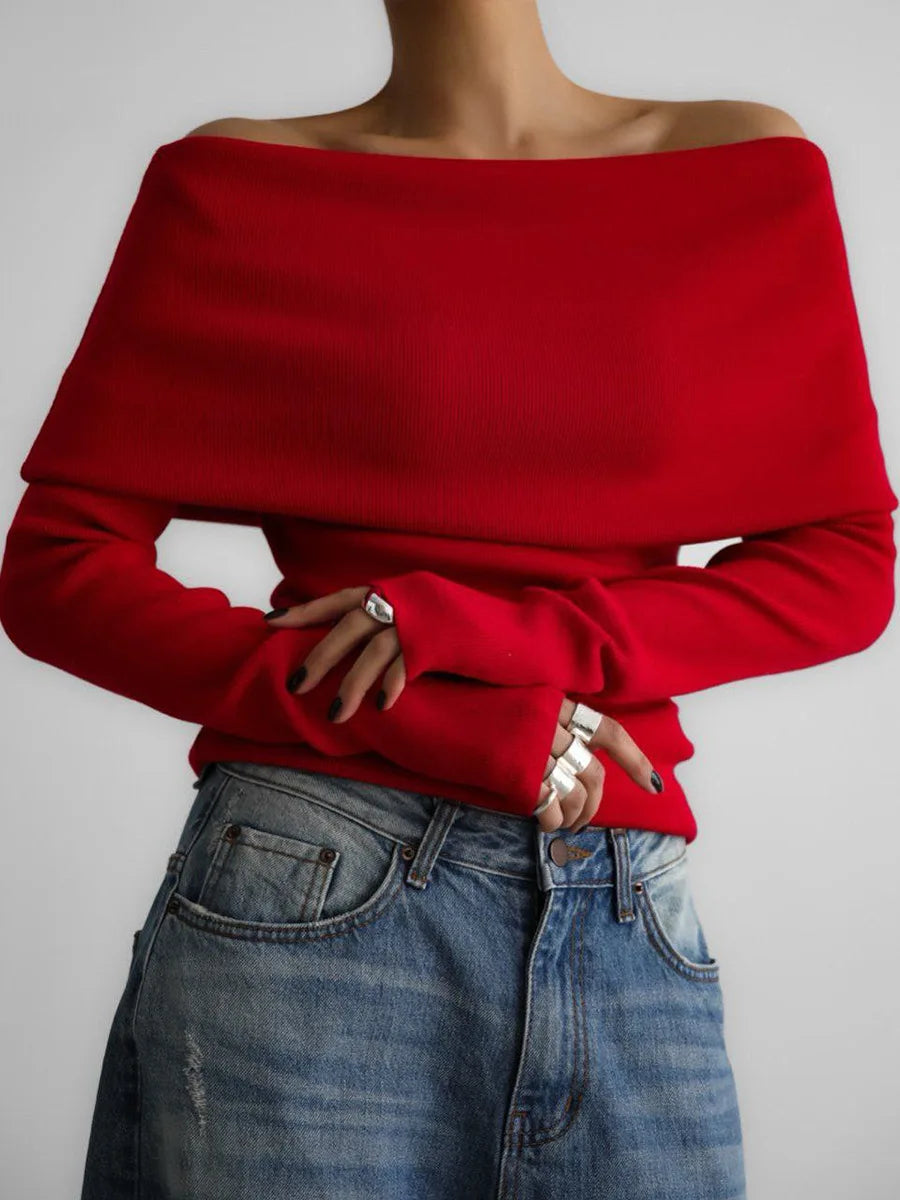 Ulvly One-Shoulder Knit Pullover
