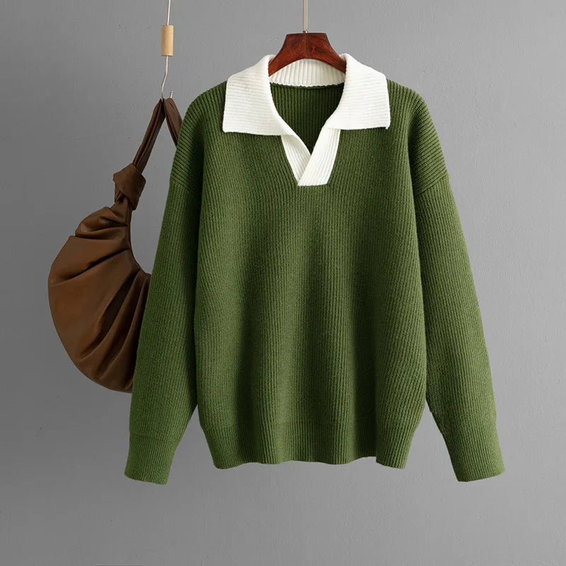 Ulvly Colorblock Polo Sweater