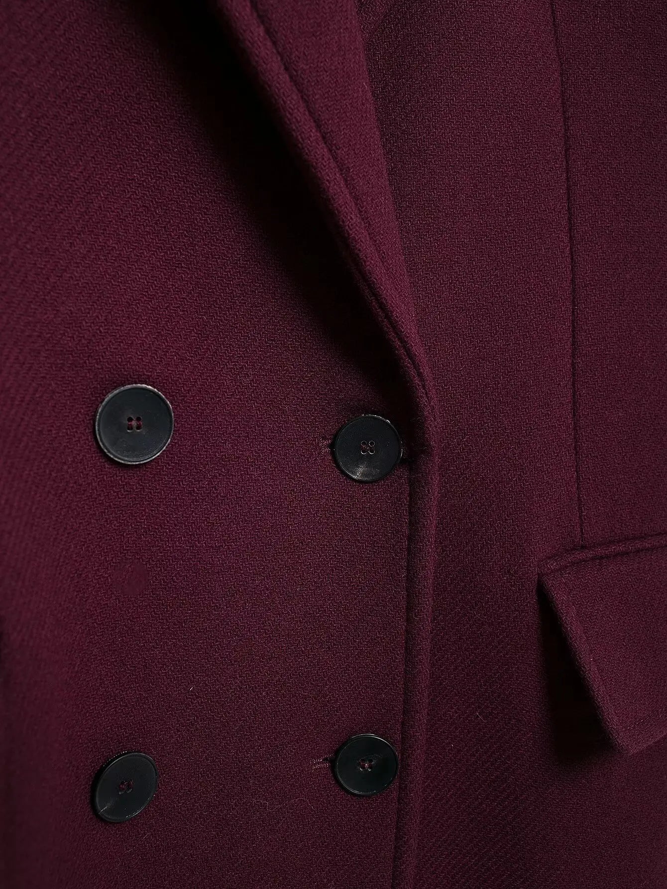 Ulvly Burgundy Wool-Blend Coat