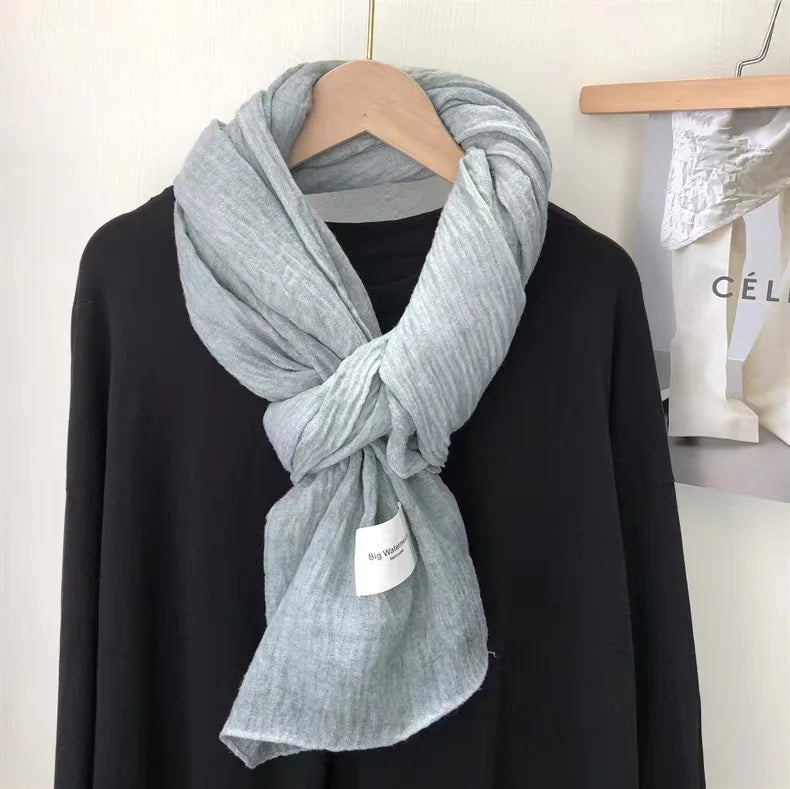 Ulvly Retro Cotton-Linen Touch Scarf