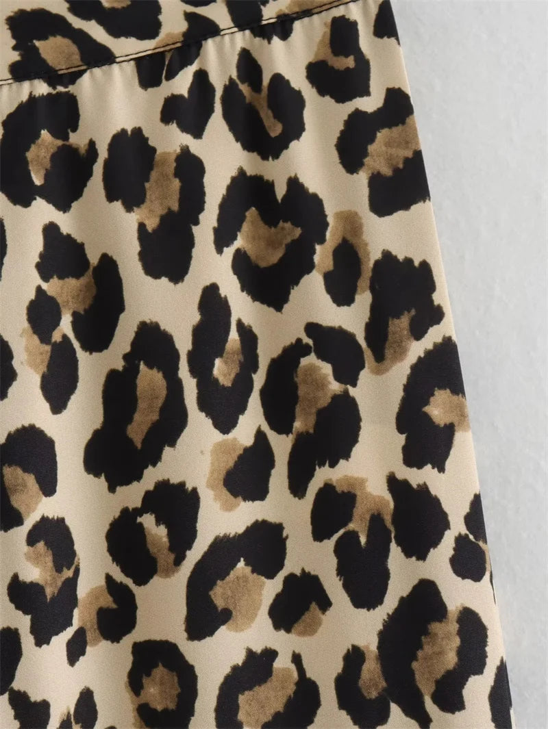 Ulvly Y2K Leopard Wide-Leg Pants