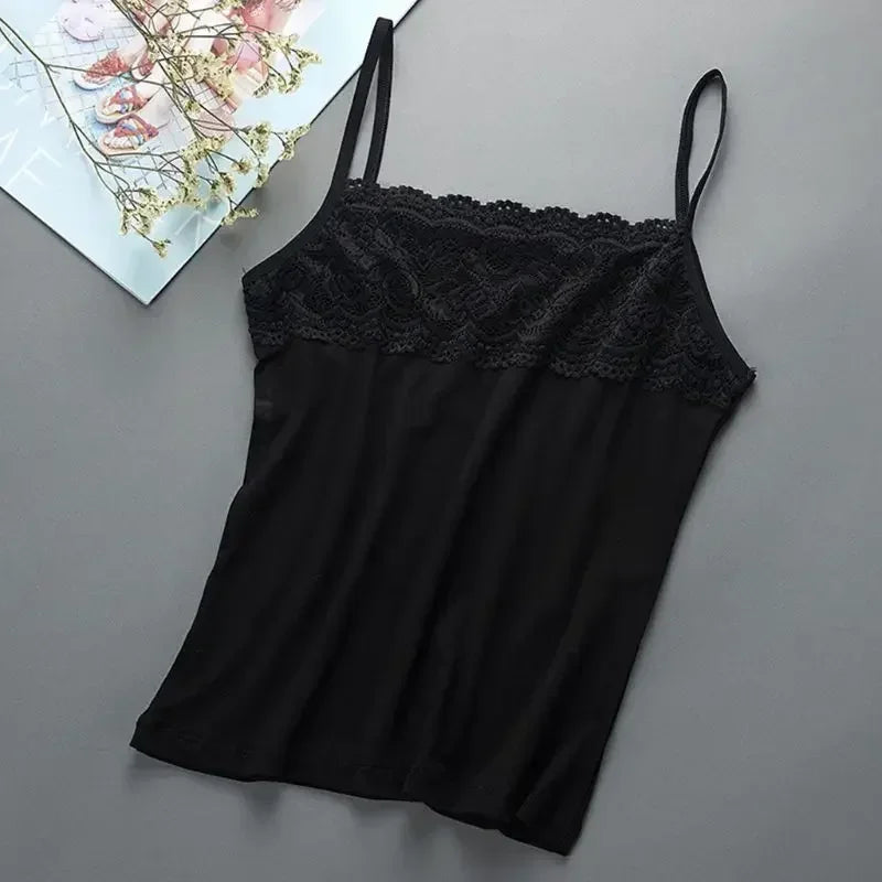 Ulvly Lace Trim Stretch Camisole