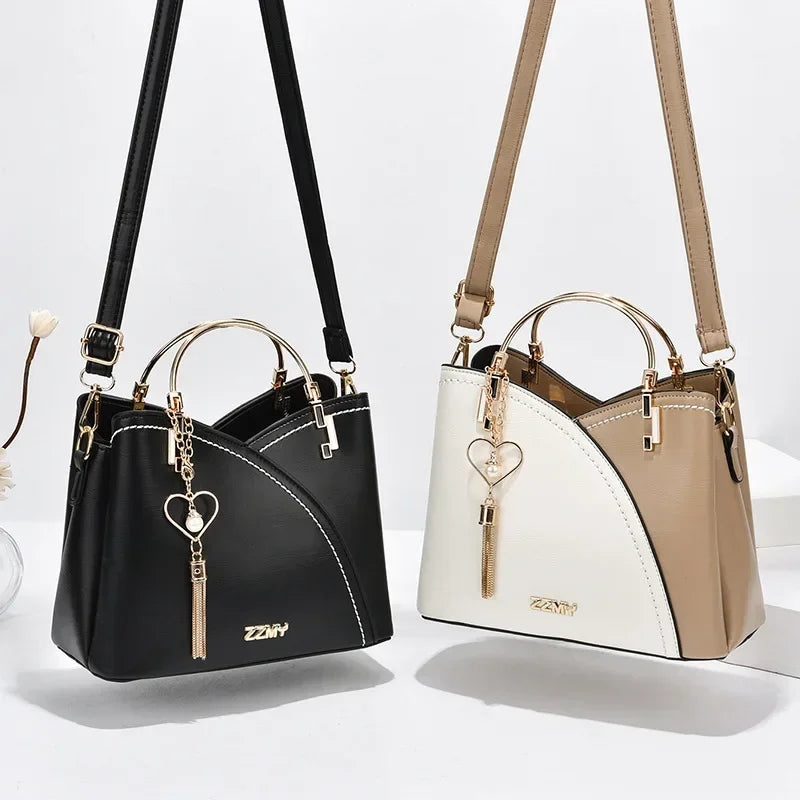 Ulvly Patchwork PU Leather Shoulder Bag