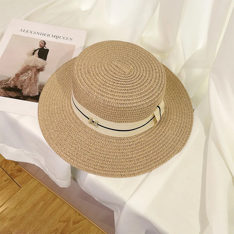 Ulvly Luxury Flared Straw Sun Hat