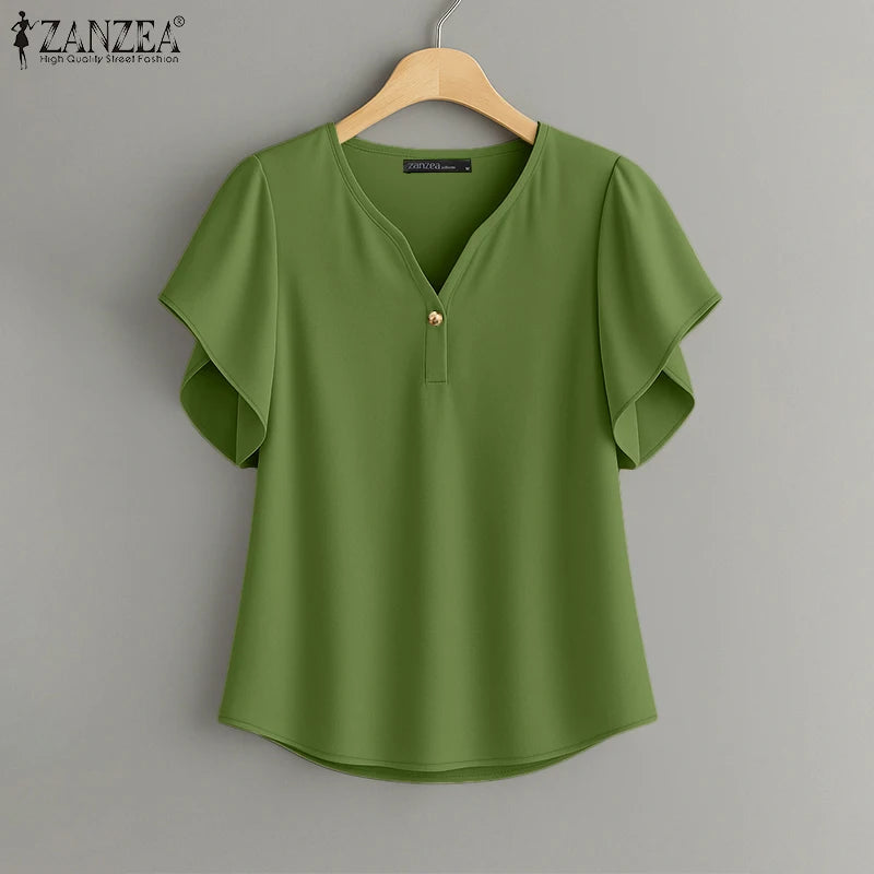 Ulvly V Neck Summer Blouse