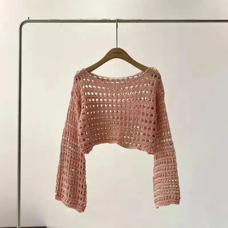 Ulvly Y2K Crochet Crop