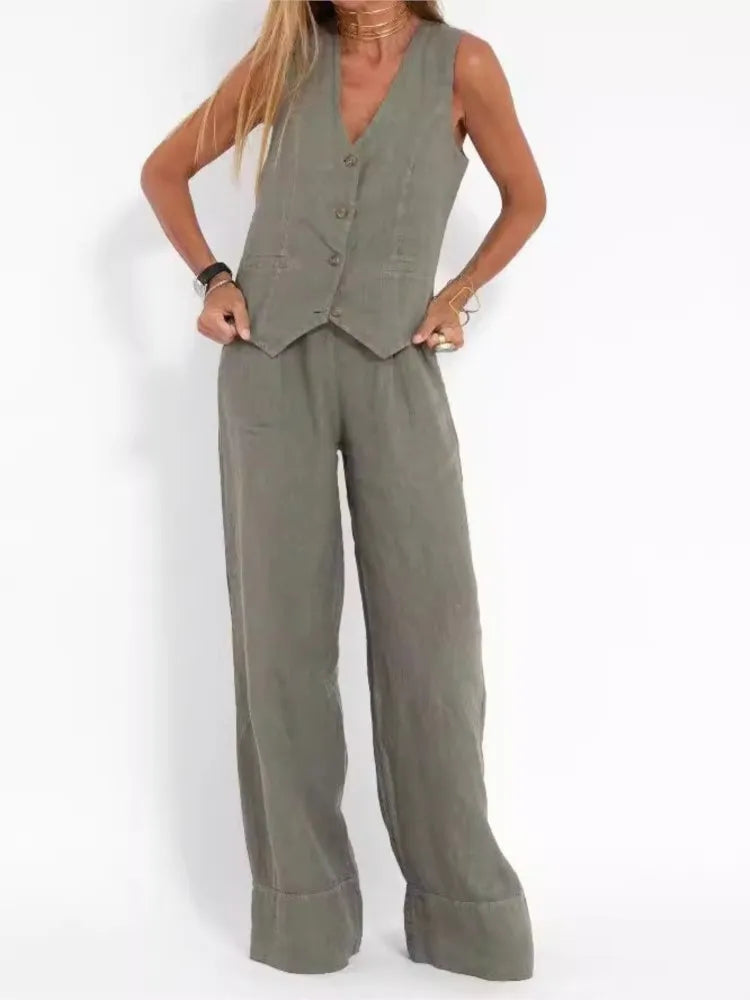 Ulvly Sleeveless Suit Set