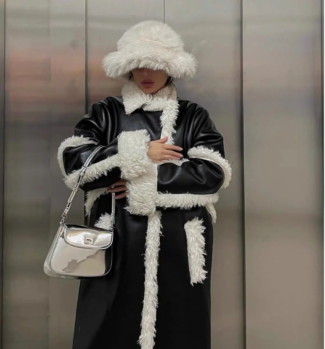 Ulvly Fluffy Faux Fur Bucket Hat