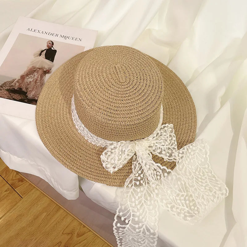 Ulvly Luxury Flared Straw Sun Hat