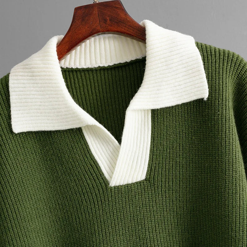Ulvly Colorblock Polo Sweater
