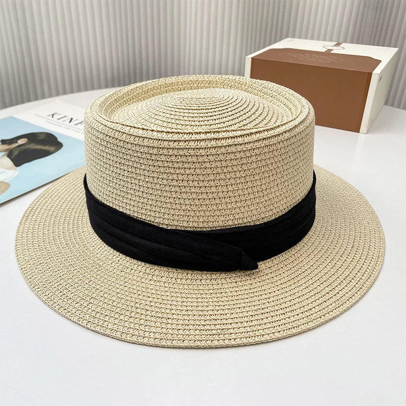 Ulvly Luxury Flared Straw Sun Hat
