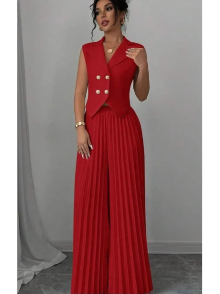 Ulvly Vest &amp; Wide-Leg Trousers Set