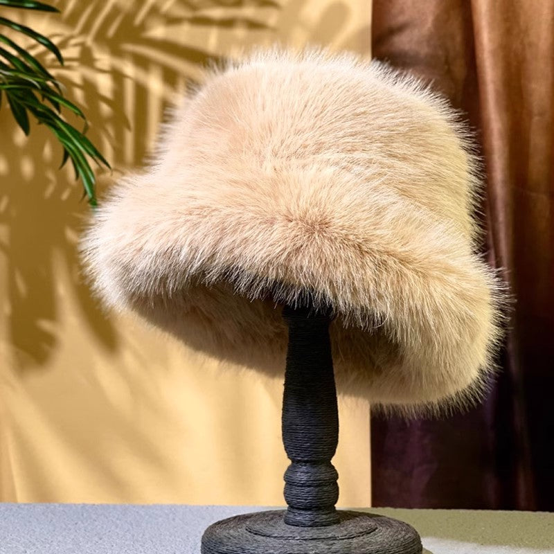 Ulvly Fluffy Faux Fur Bucket Hat