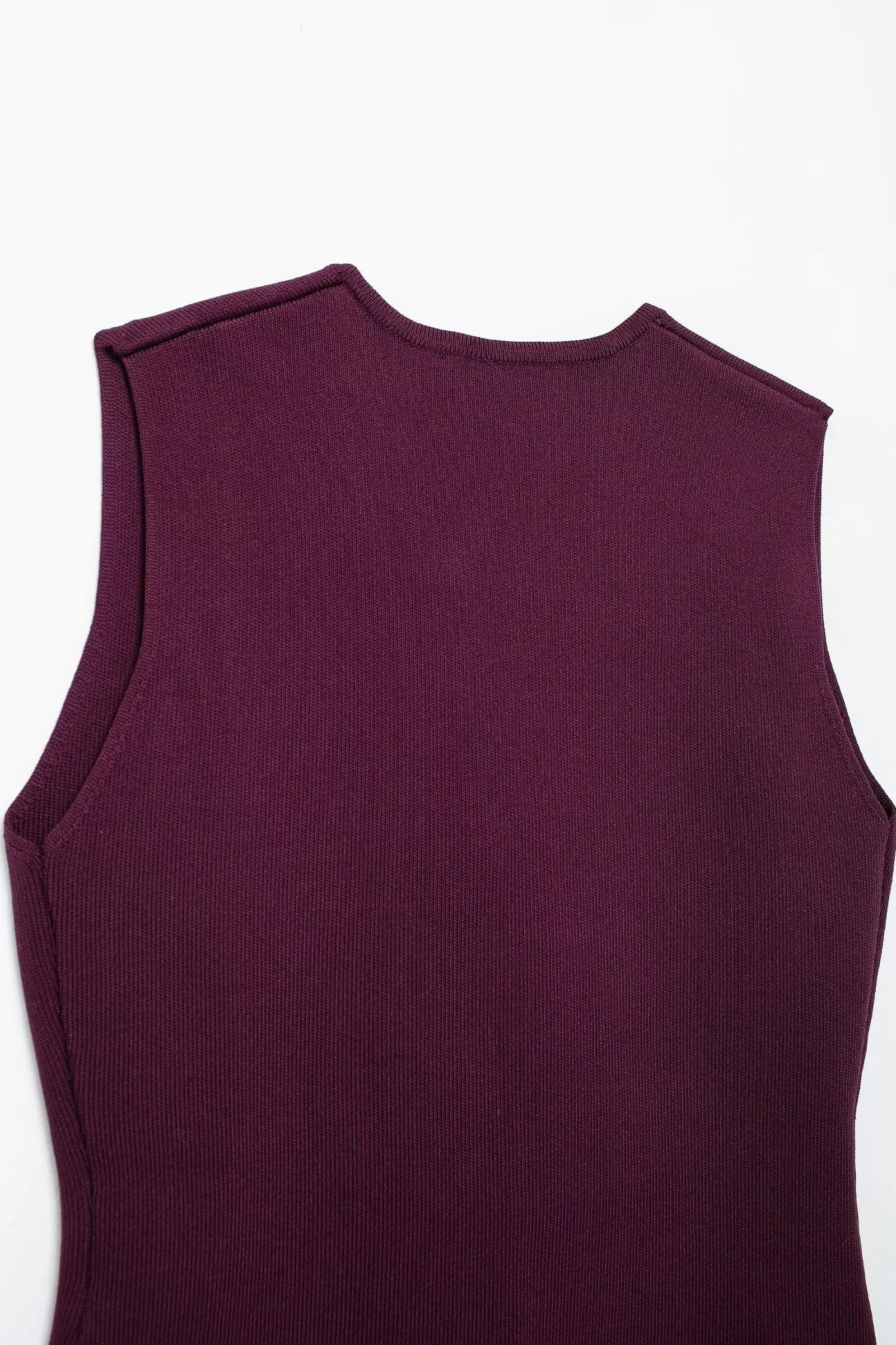 Ulvly Wine Red Knit Vest & Skirt Set