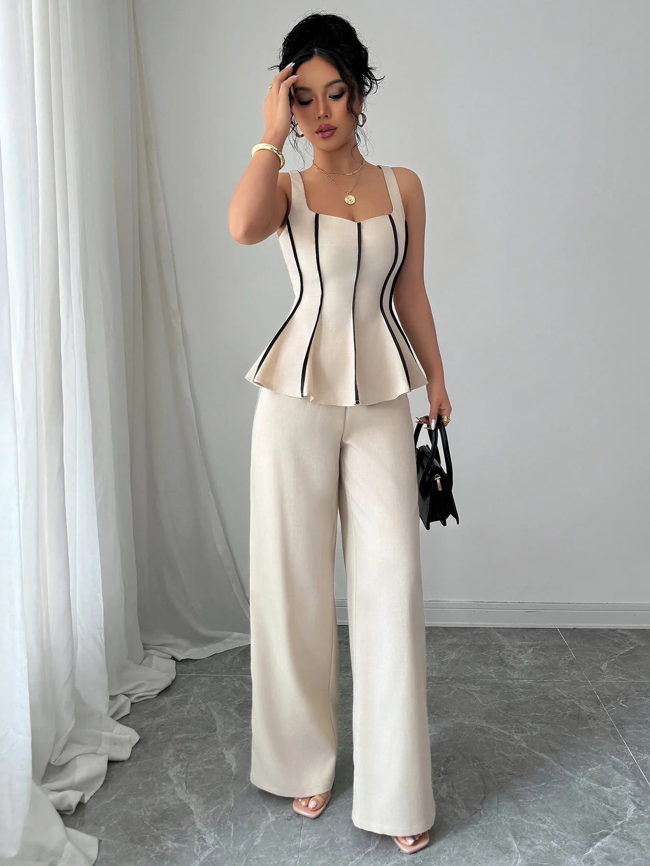 Ulvly Two-Piece Ruffle Pant Set