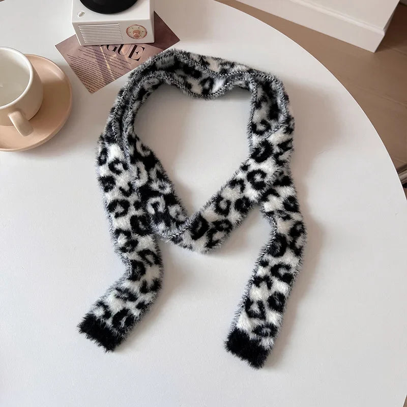Ulvly Striped Plush Knit Scarf