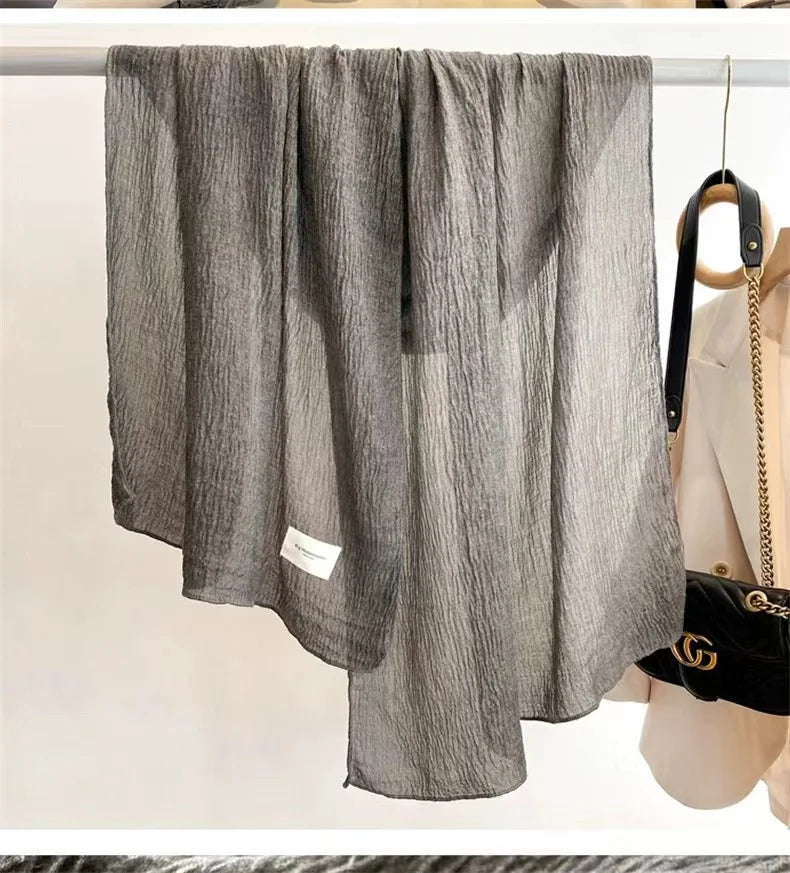 Ulvly Retro Cotton-Linen Touch Scarf