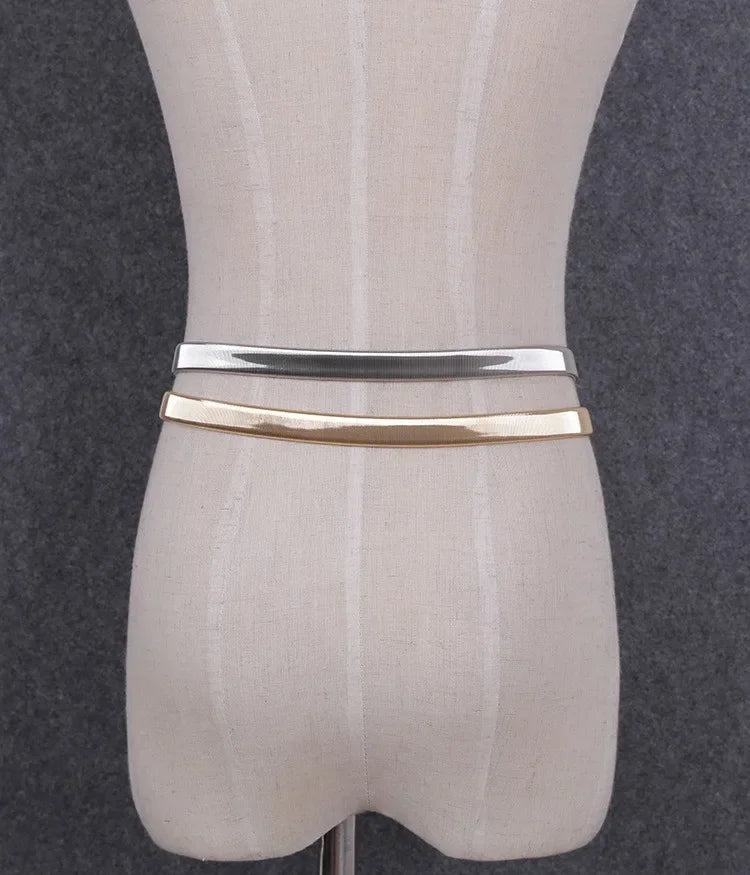 Ulvly Gold & Silver Metal Chain Belt