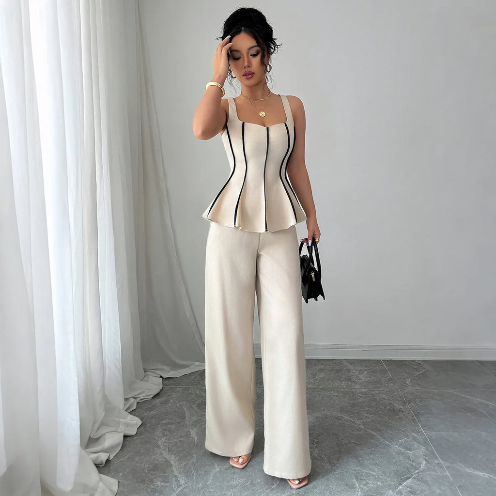 Ulvly Two-Piece Ruffle Pant Set