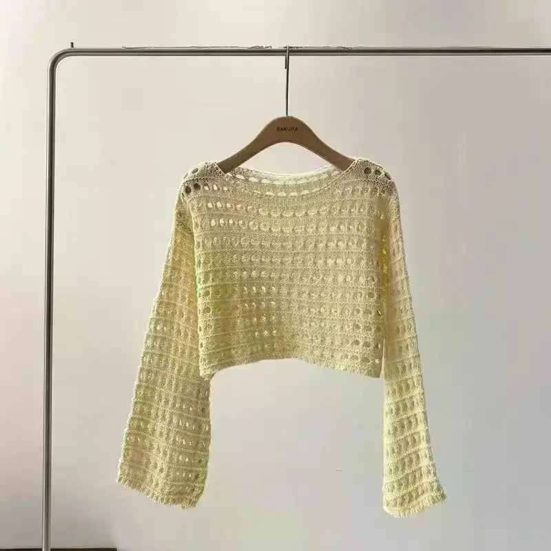 Ulvly Y2K Crochet Crop