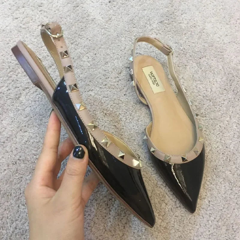 Ulvly Vintage Pointed-Toe Slingback Sandals