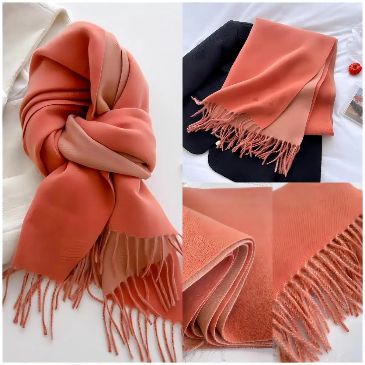 Ulvly Double-Sided Cashmere-Feel Scarf