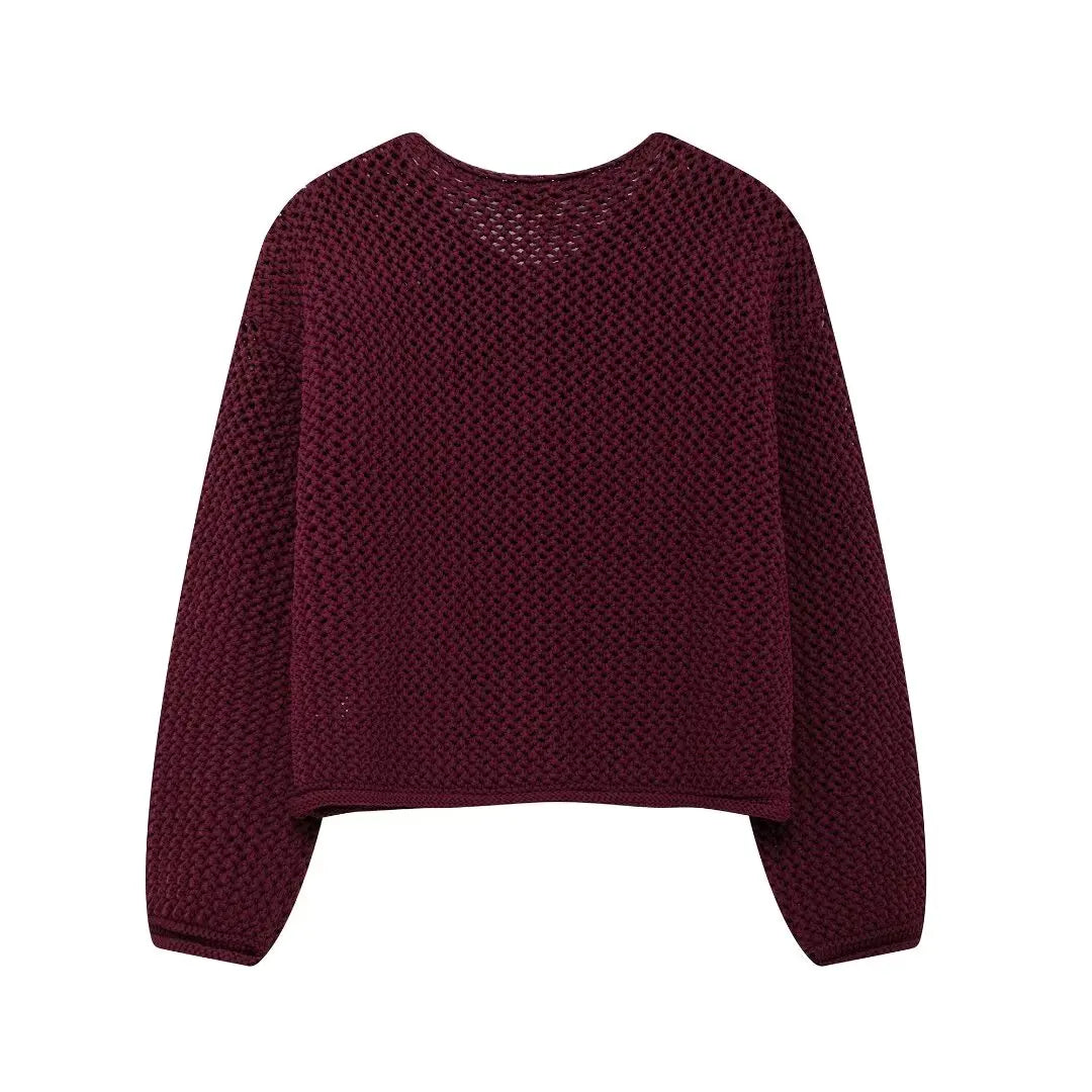 Ulvly Metal-Button Knit Cardigan