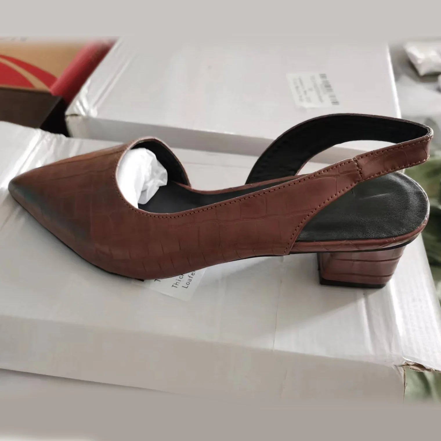 Ulvly Vintage Pointed-Toe Slingback Sandals