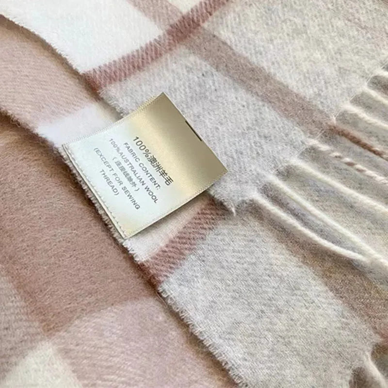 Ulvly Plaid Wool Tassel Scarf