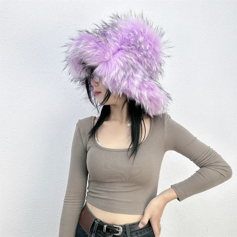 Ulvly Winter Plush Bucket Hat with Earflaps