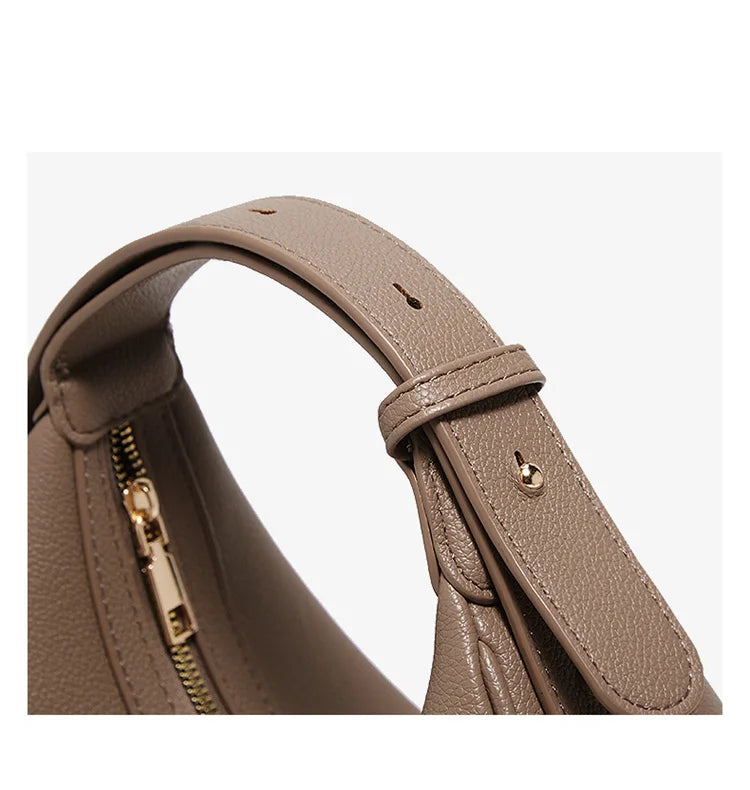 Ulvly Half-Moon PU Shoulder Bag