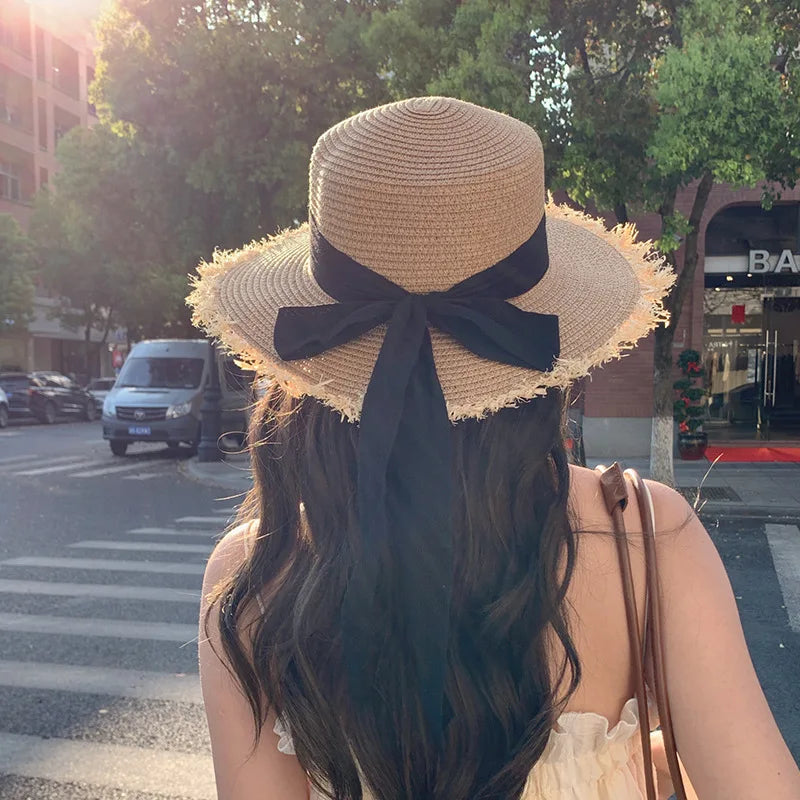 Ulvly Luxury Flared Straw Sun Hat