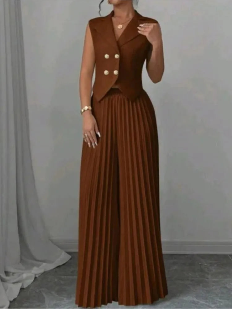 Ulvly Vest &amp; Wide-Leg Trousers Set
