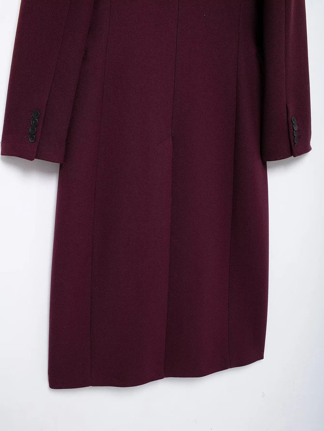 Ulvly Burgundy Wool-Blend Coat