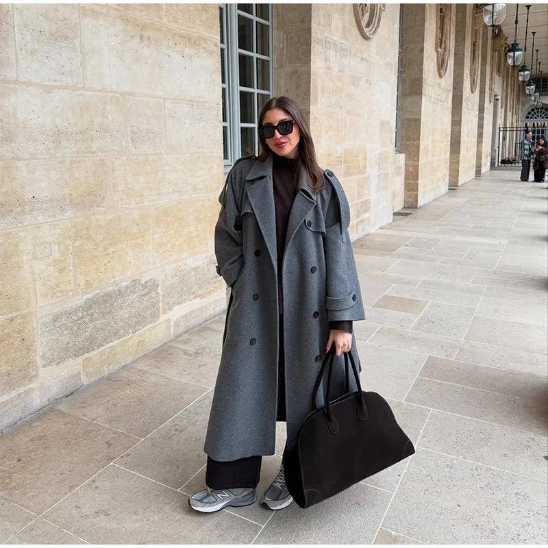 Ulvly Double-Breasted Wool-Blend Coat