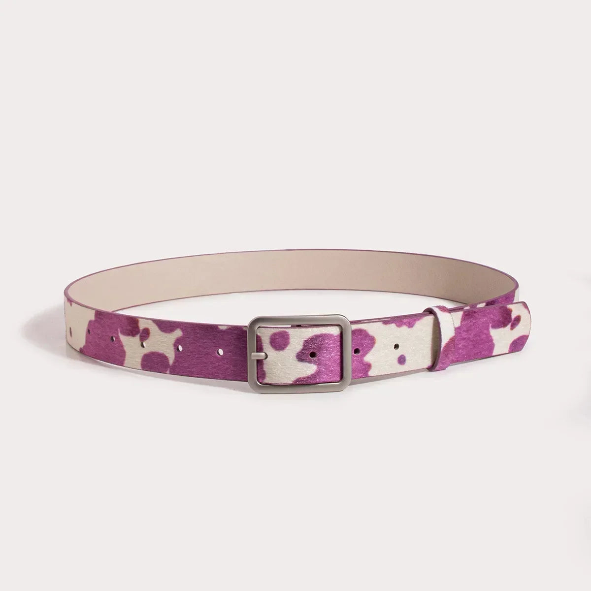Ulvly Cow Print Faux Fur Belt