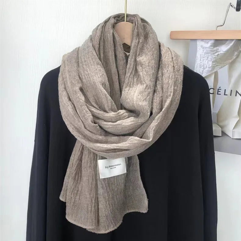 Ulvly Retro Cotton-Linen Touch Scarf